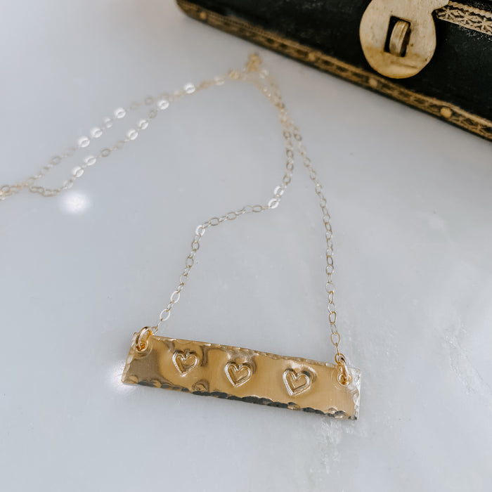 Hand stamped Bar Necklace