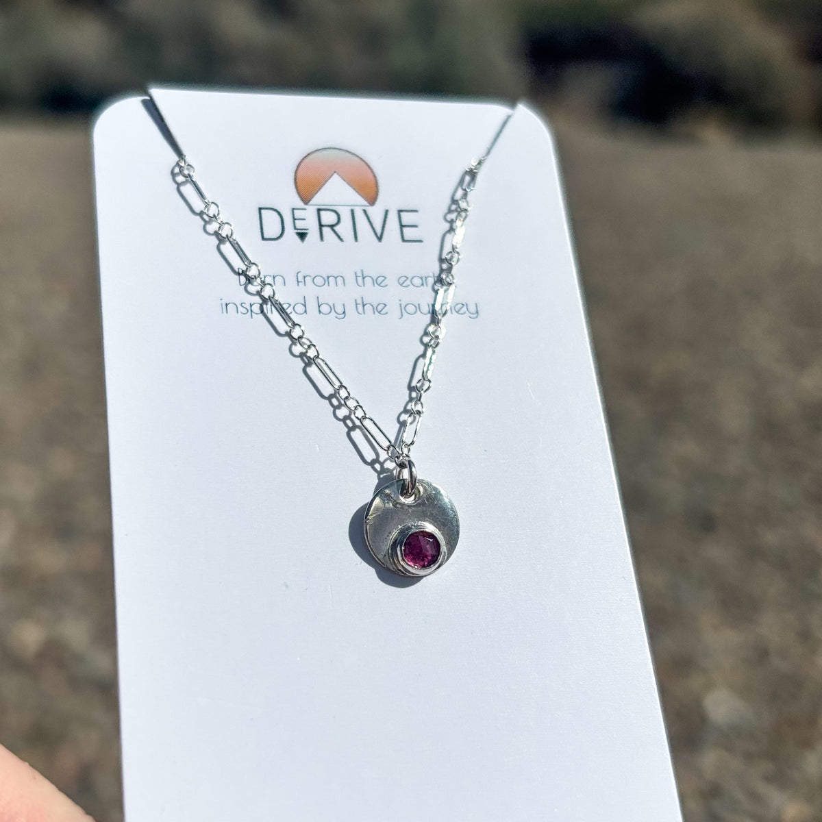 Dainty Pink Tourmaline Necklace, 16" length