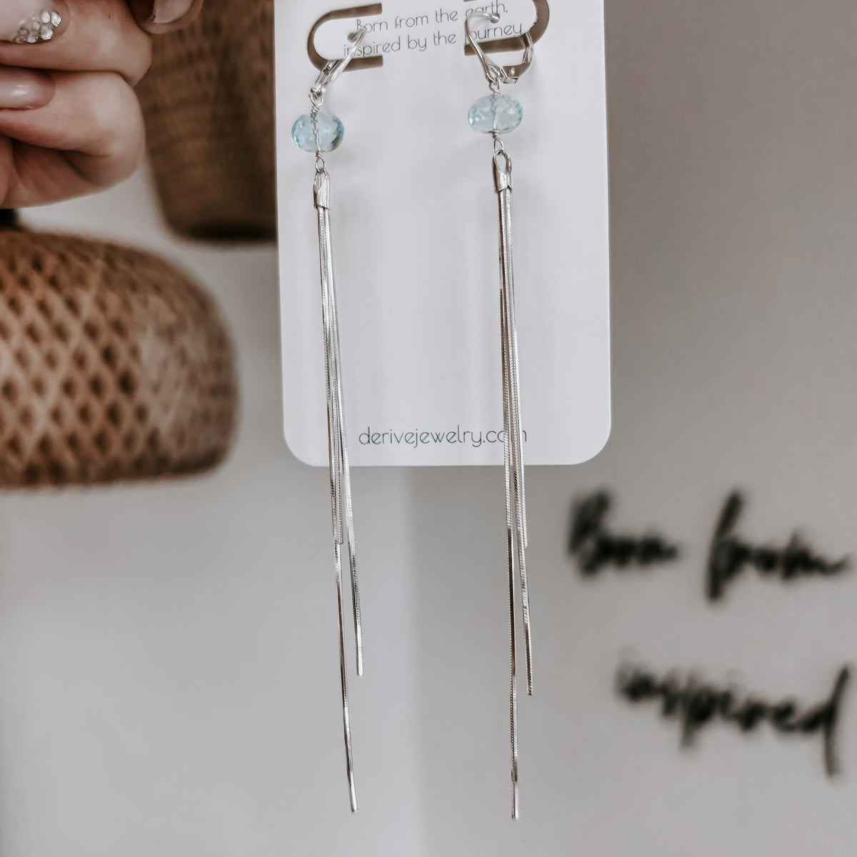 Silver Falls Blue Topaz and Sterling Silver Fringe Earrings