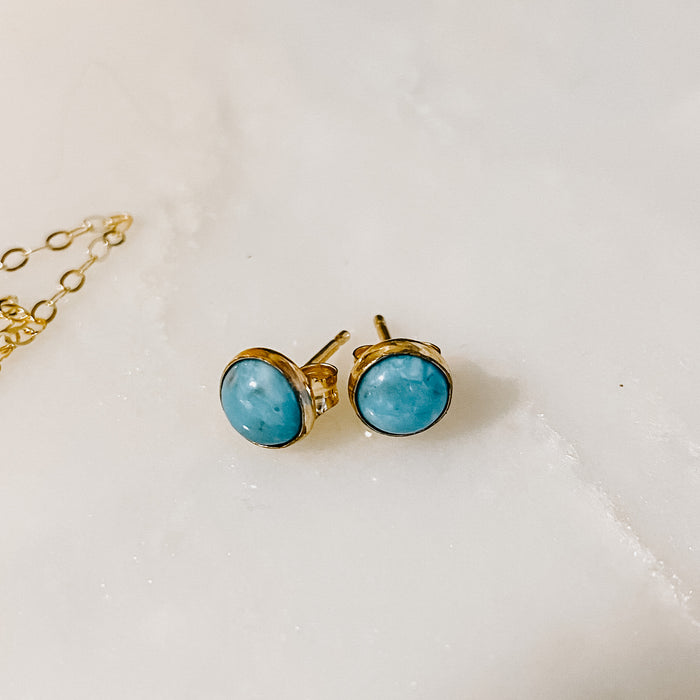 Kingman Turquoise Stud Earrings