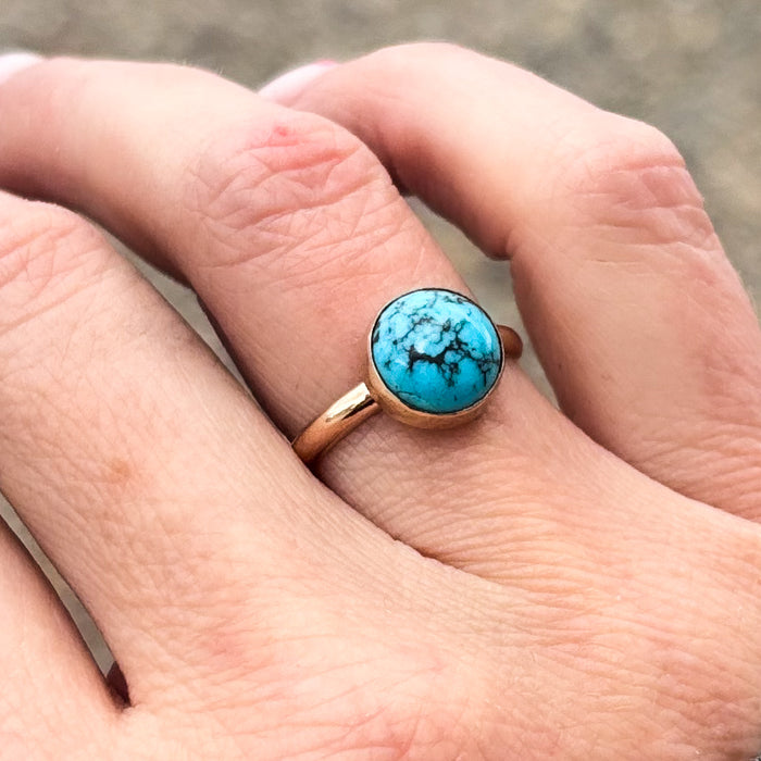 Gold Fill Turquoise Ring, size 7