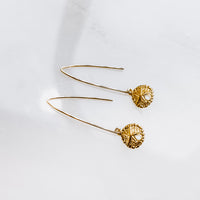 Sand Dollar Threader Earrings