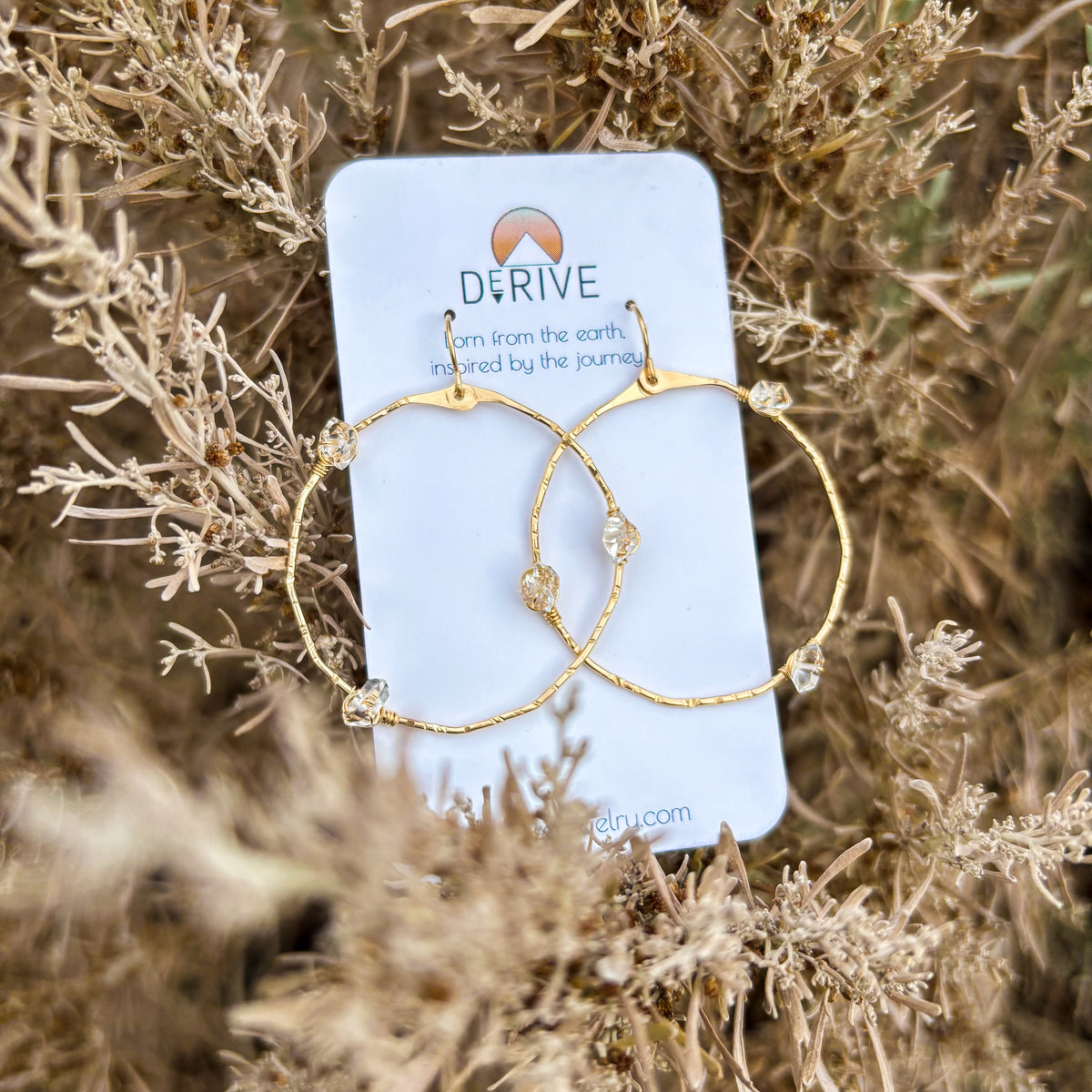Stargazer Herkimer Diamond Hoop Earrings
