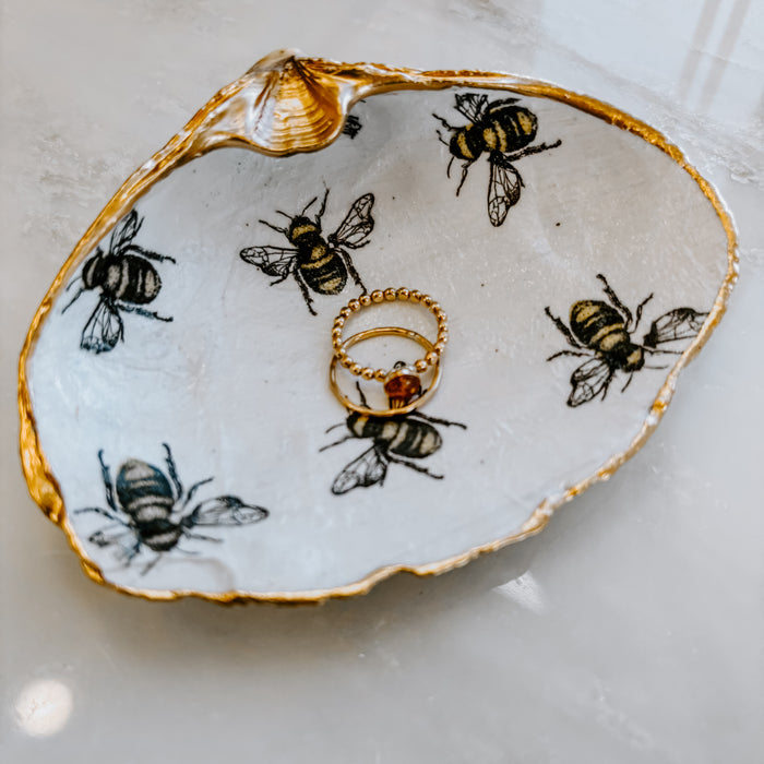 Bees Shell Jewelry Dish