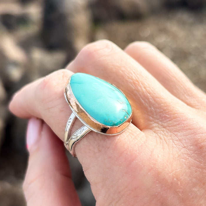 Lagoon Ring- Kingman Turquoise size 9
