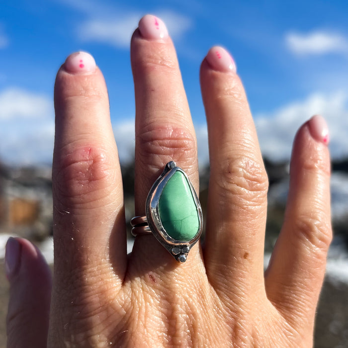 Wanderer's Ring - Emerald Valley (Nevada)Turquoise Ring,  size 8
