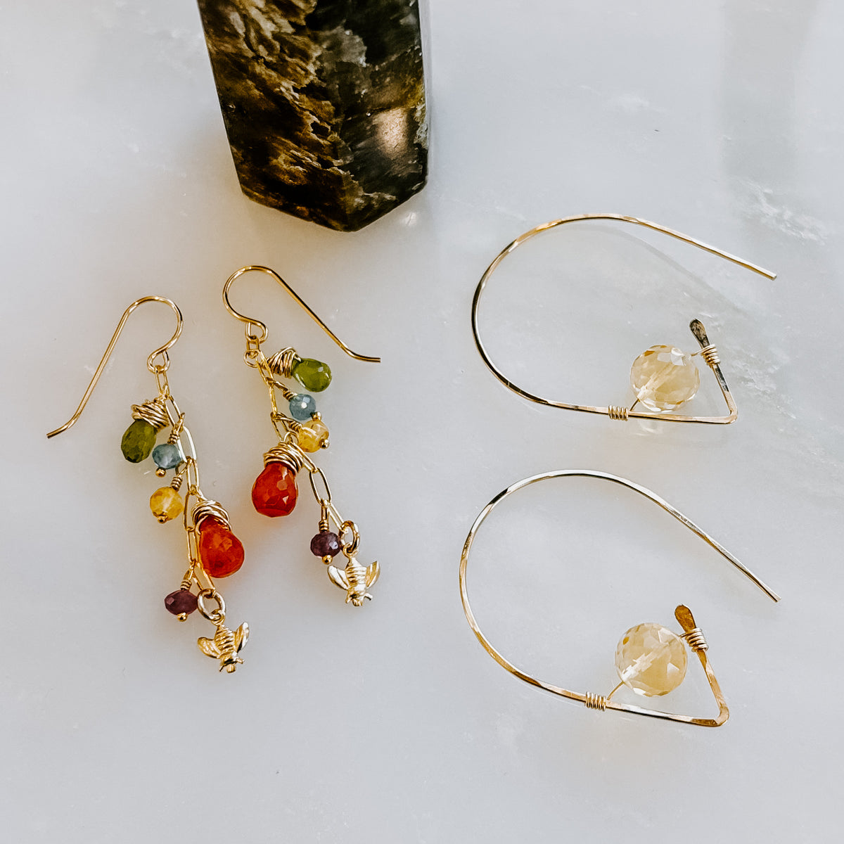 Citrine Ear Threaders