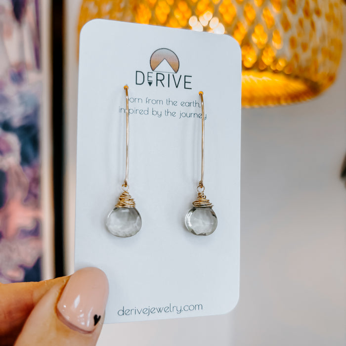 Mystic Green Amethyst Threader Earrings