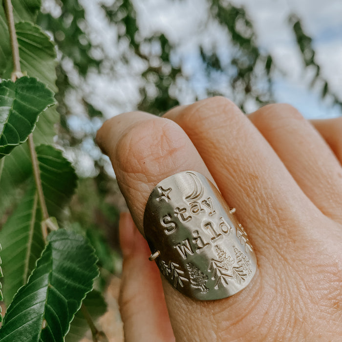 Stay Wild Shield Ring