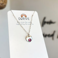 Dainty Pink Tourmaline Necklace, 16" length