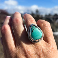 Desert Bloom Turquoise Ring, size 7