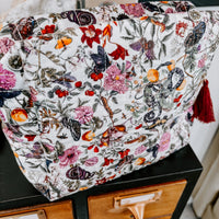 Butterfly Garden Large Velvet Cosmetic Makeup Bag