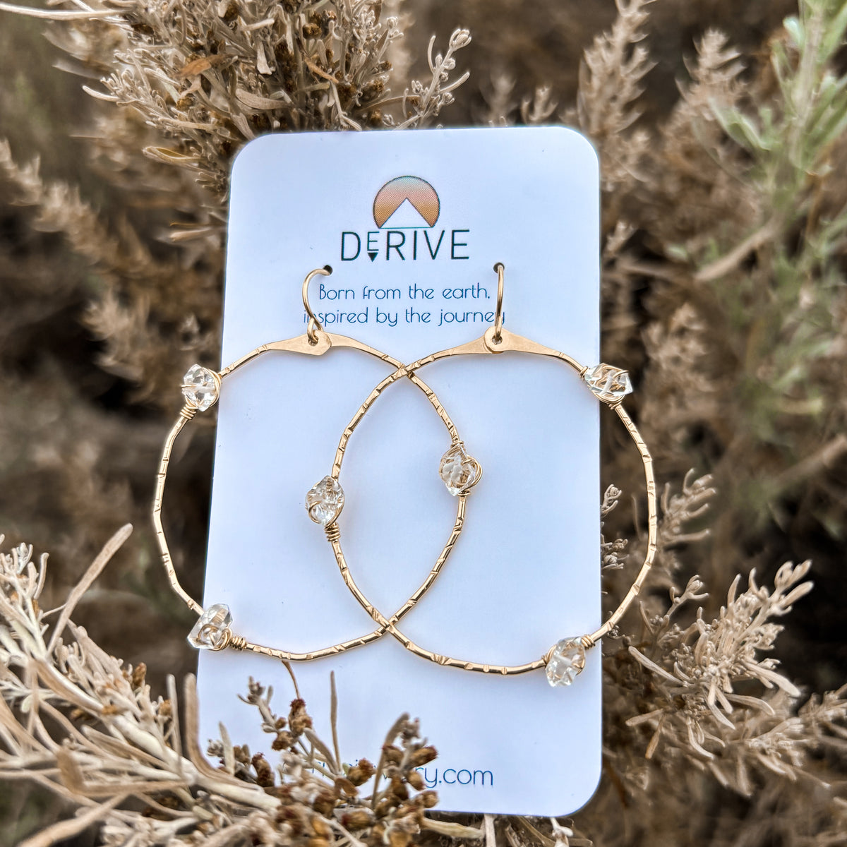 Stargazer Herkimer Diamond Hoop Earrings
