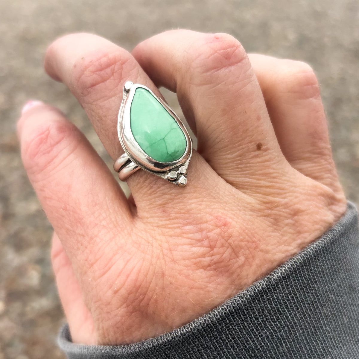 Wanderer's Ring - Emerald Valley (Nevada)Turquoise Ring,  size 8