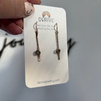 Sticks and Stones - Rutile Quartz Stick Earrings