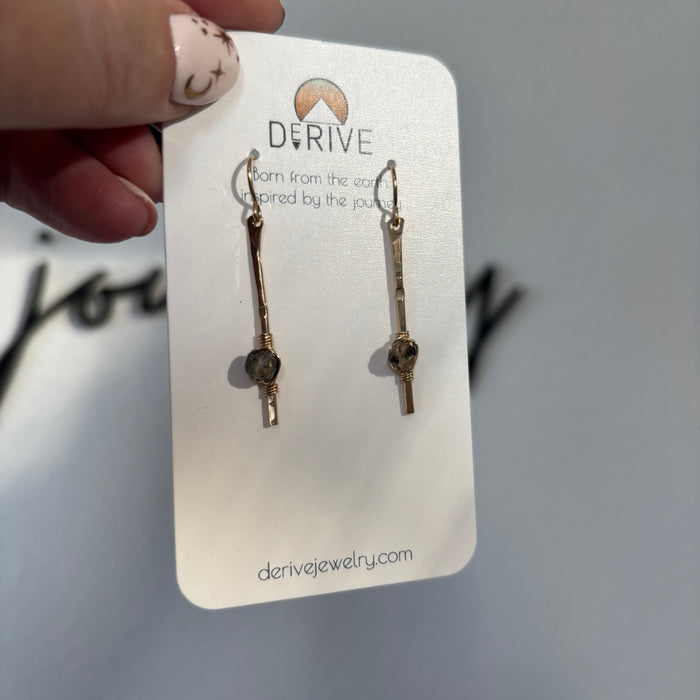 Sticks and Stones - Rutile Quartz Stick Earrings
