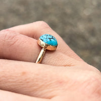 Gold Fill Turquoise Ring, size 7