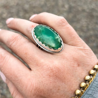 Mossy Meadow Australian Chrysoprase Ring size 7