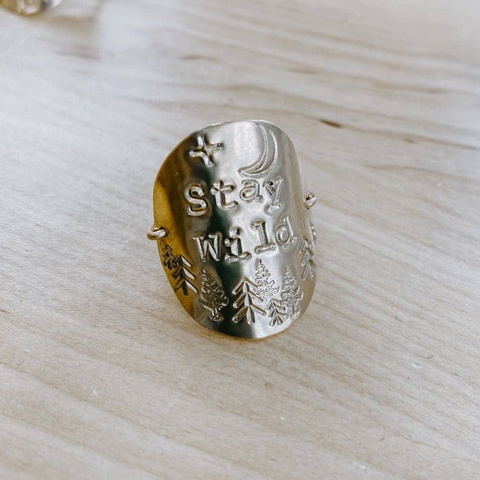 Stay Wild Shield Ring