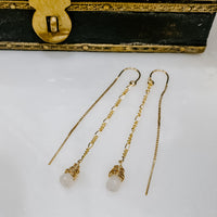 Moonstone Threader Earrings