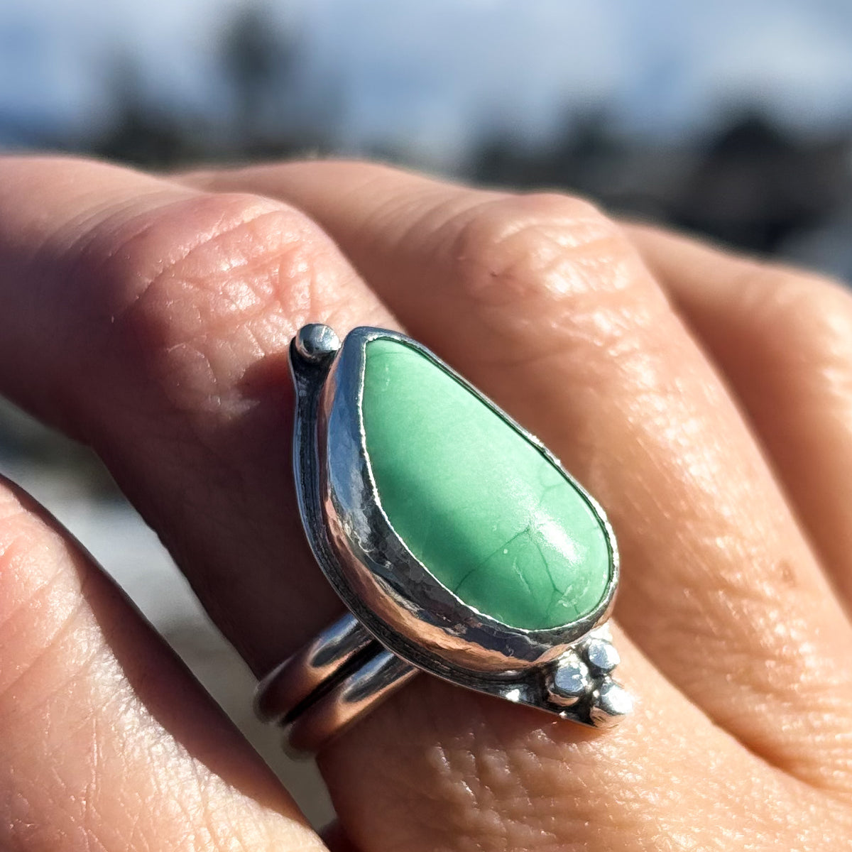 Wanderer's Ring - Emerald Valley (Nevada)Turquoise Ring,  size 8