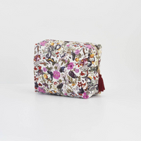 Butterfly Garden Large Velvet Cosmetic Makeup Bag