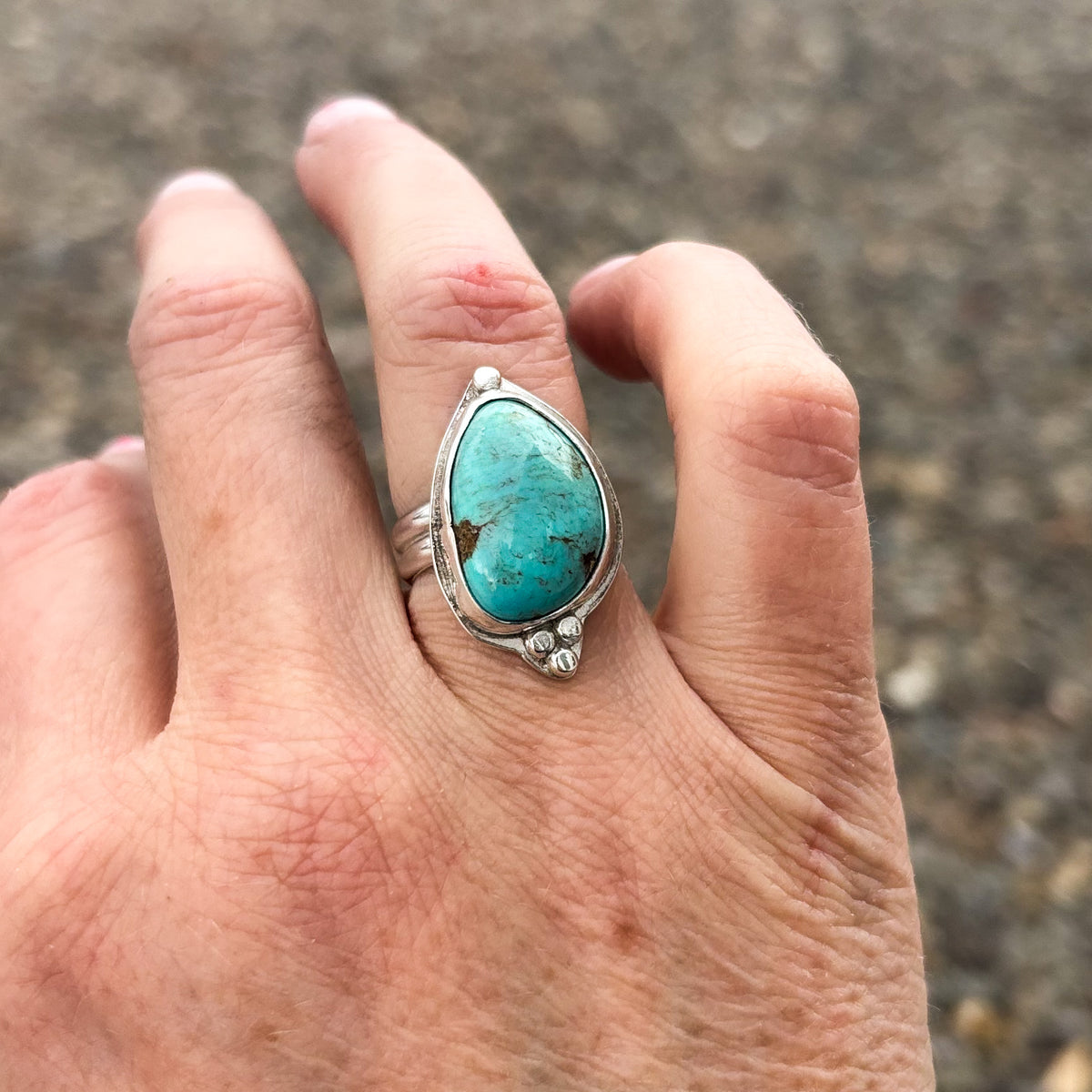 Wanderer's Ring Kingman Turquoise, size 6