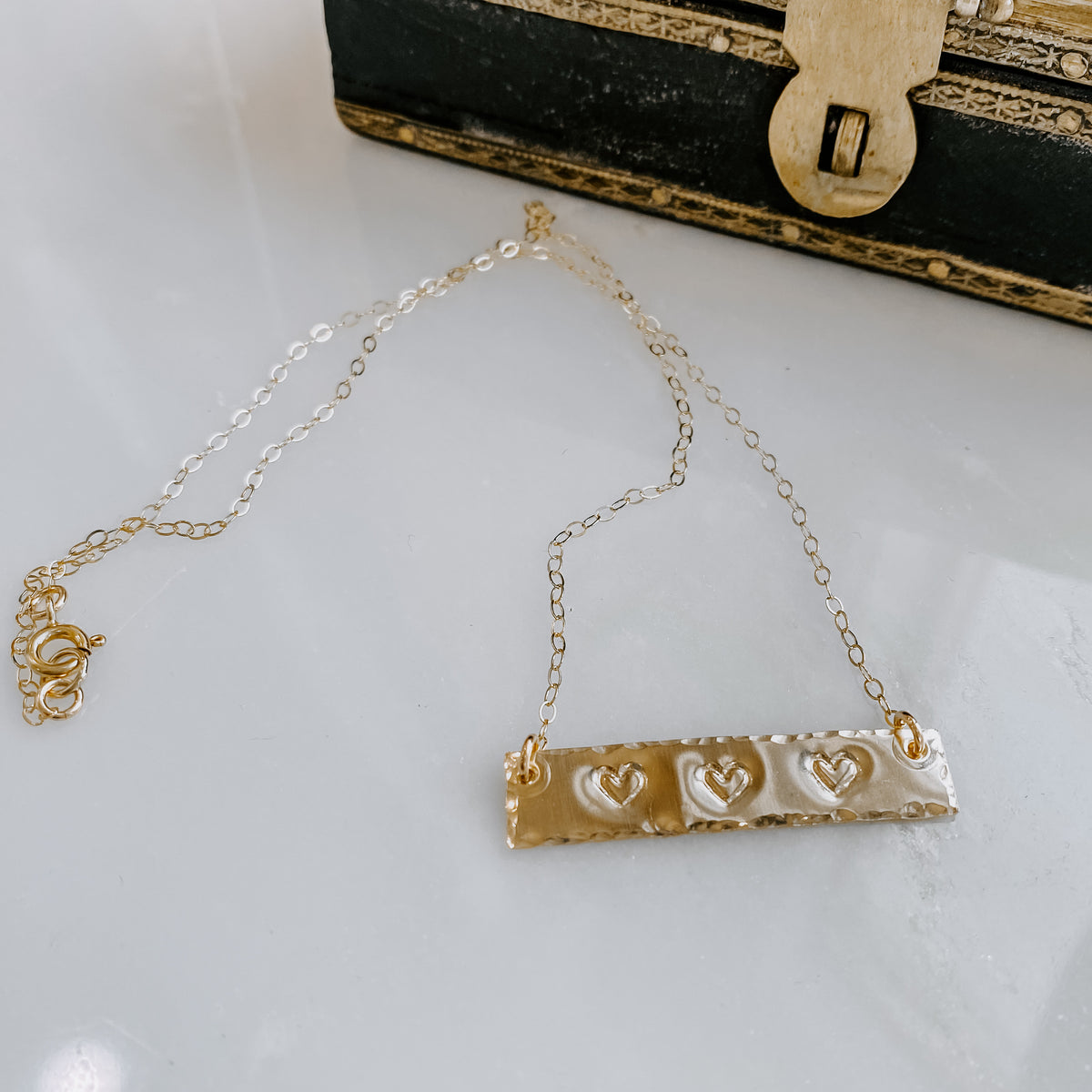 Hand stamped Bar Necklace