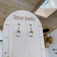 Mini Green Amethyst Drop Earrings