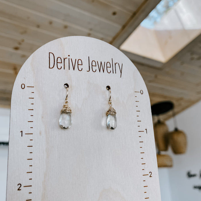 Mini Green Amethyst Drop Earrings