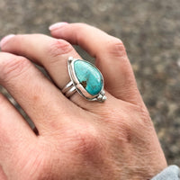 Wanderer's Ring Kingman Turquoise, size 6