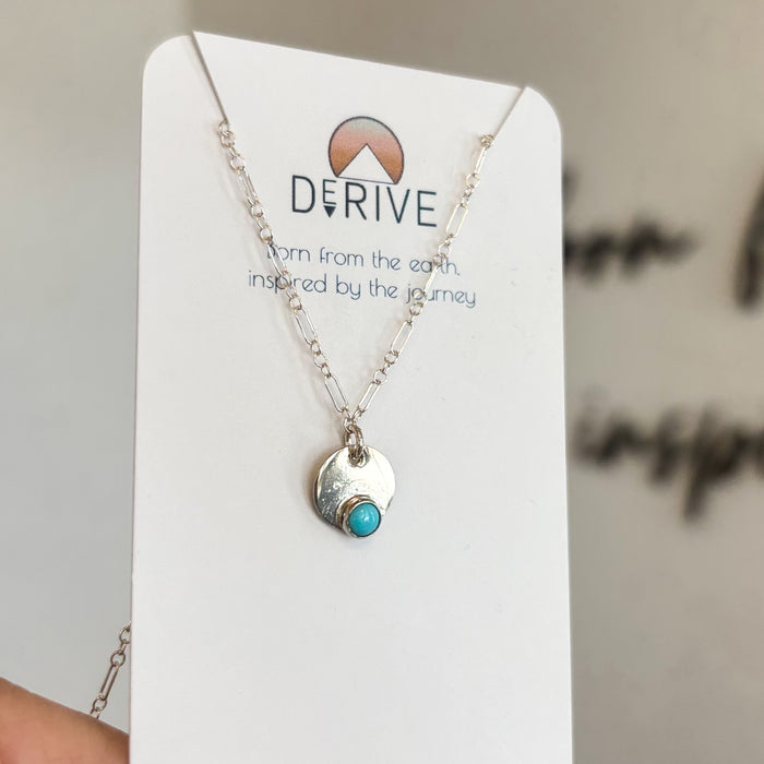 Dainty Sleeping Beauty Turquoise Necklace, 16" length