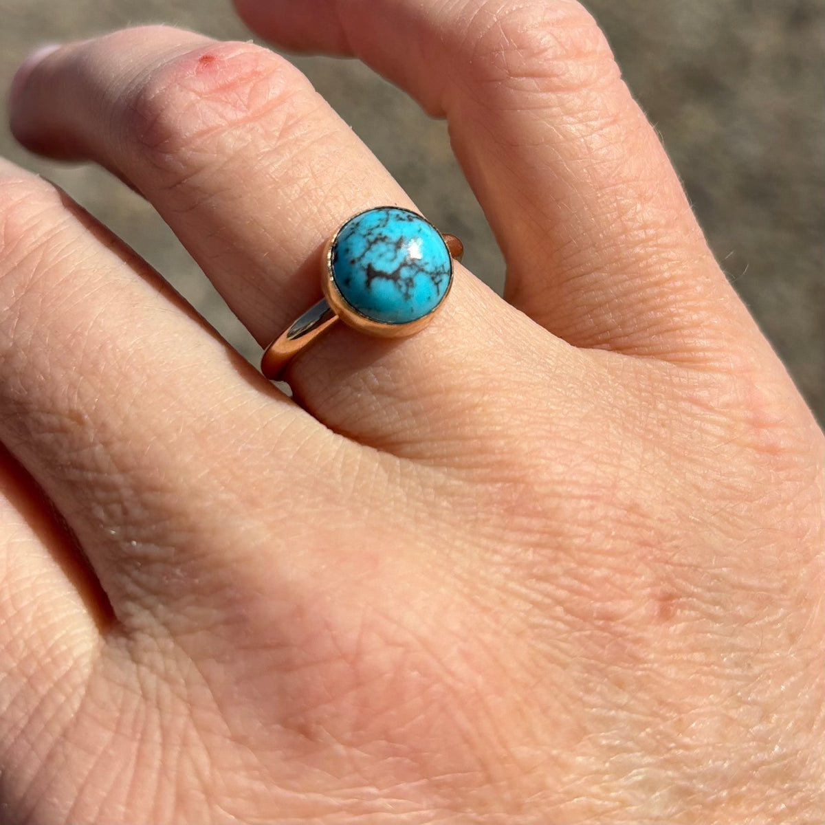 Gold Fill Turquoise Ring, size 7