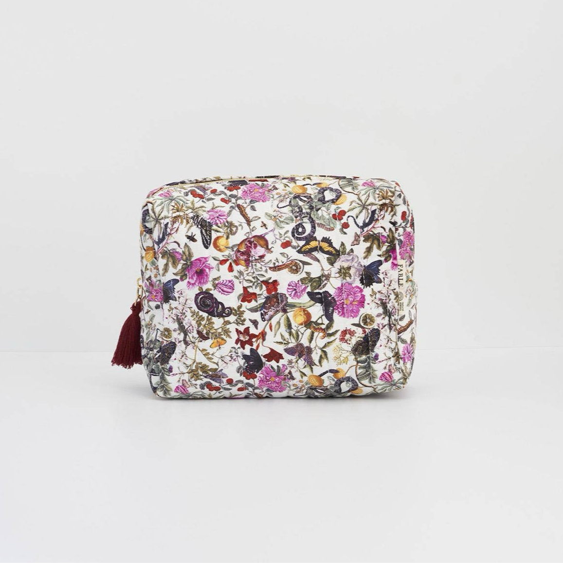 Butterfly Garden Large Velvet Cosmetic Makeup Bag