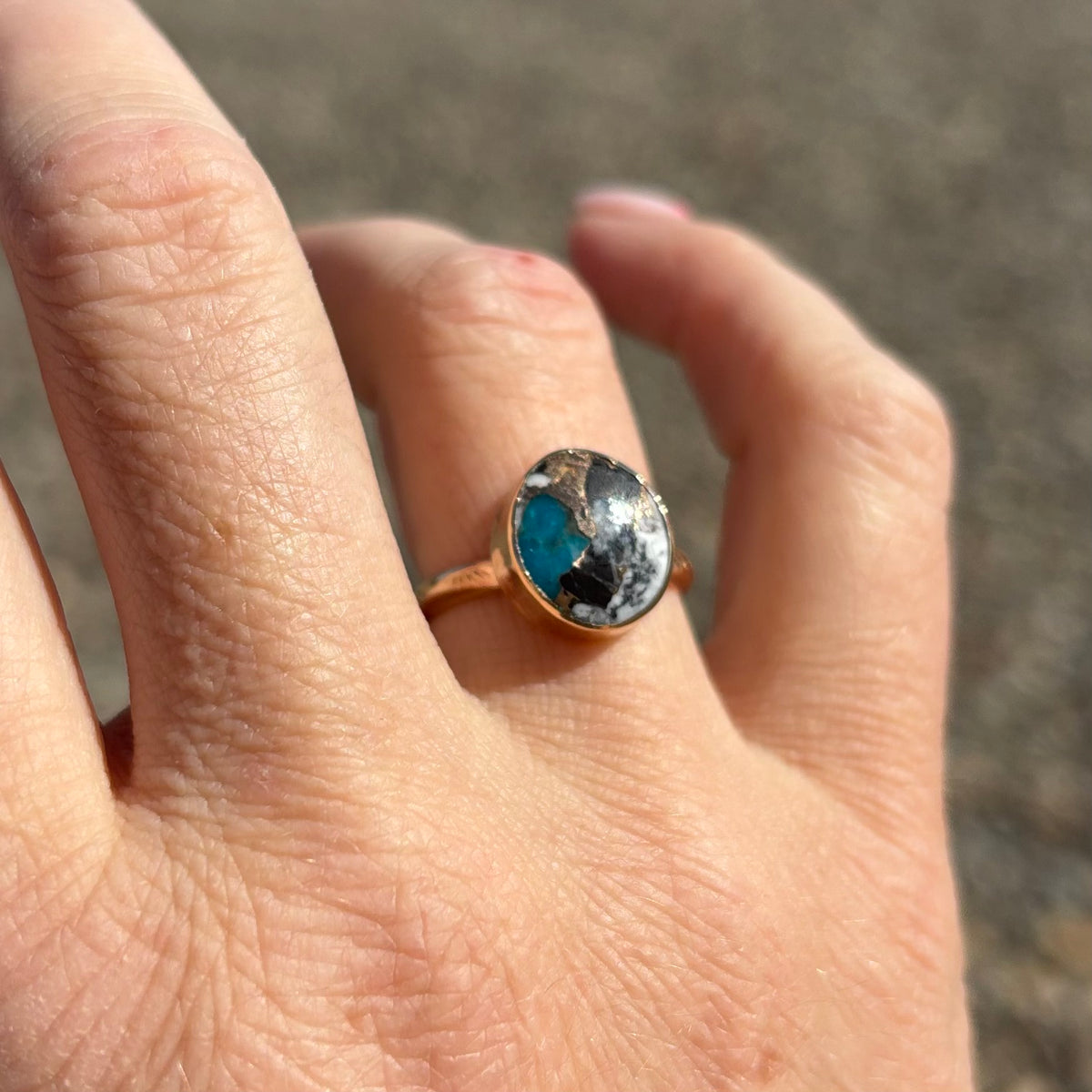 14k Gold Fill Turquoise Ring size 7