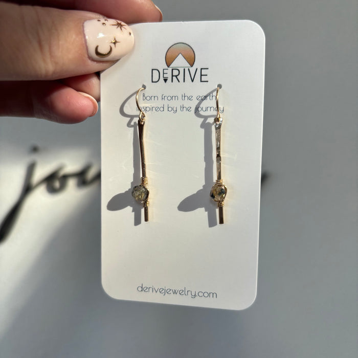 Sticks and Stones - Rutile Quartz Stick Earrings