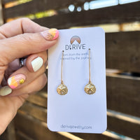 Sand Dollar Threader Earrings