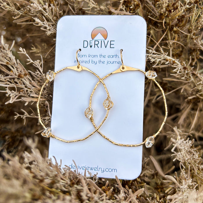 Stargazer Herkimer Diamond Hoop Earrings