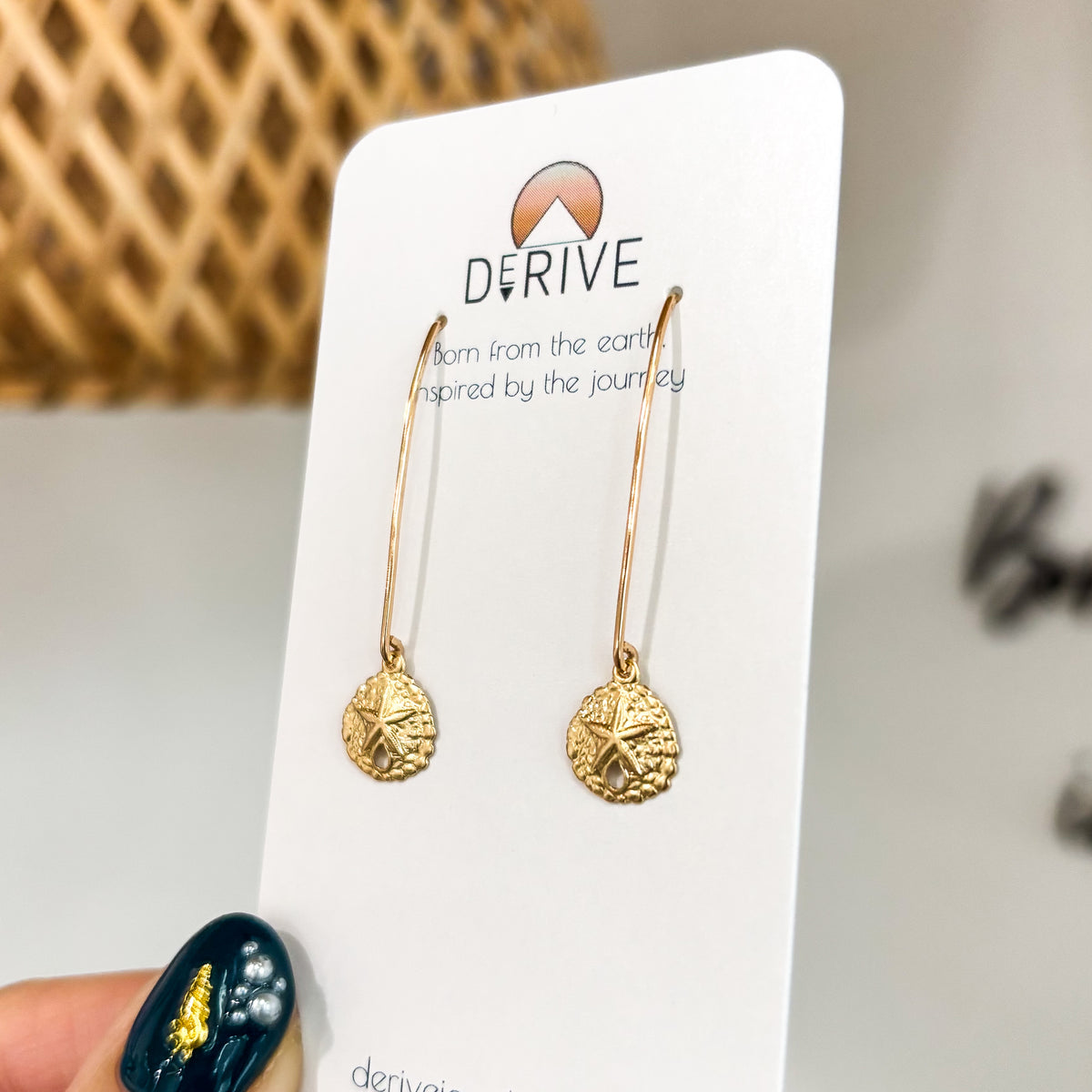 Sand Dollar Threader Earrings