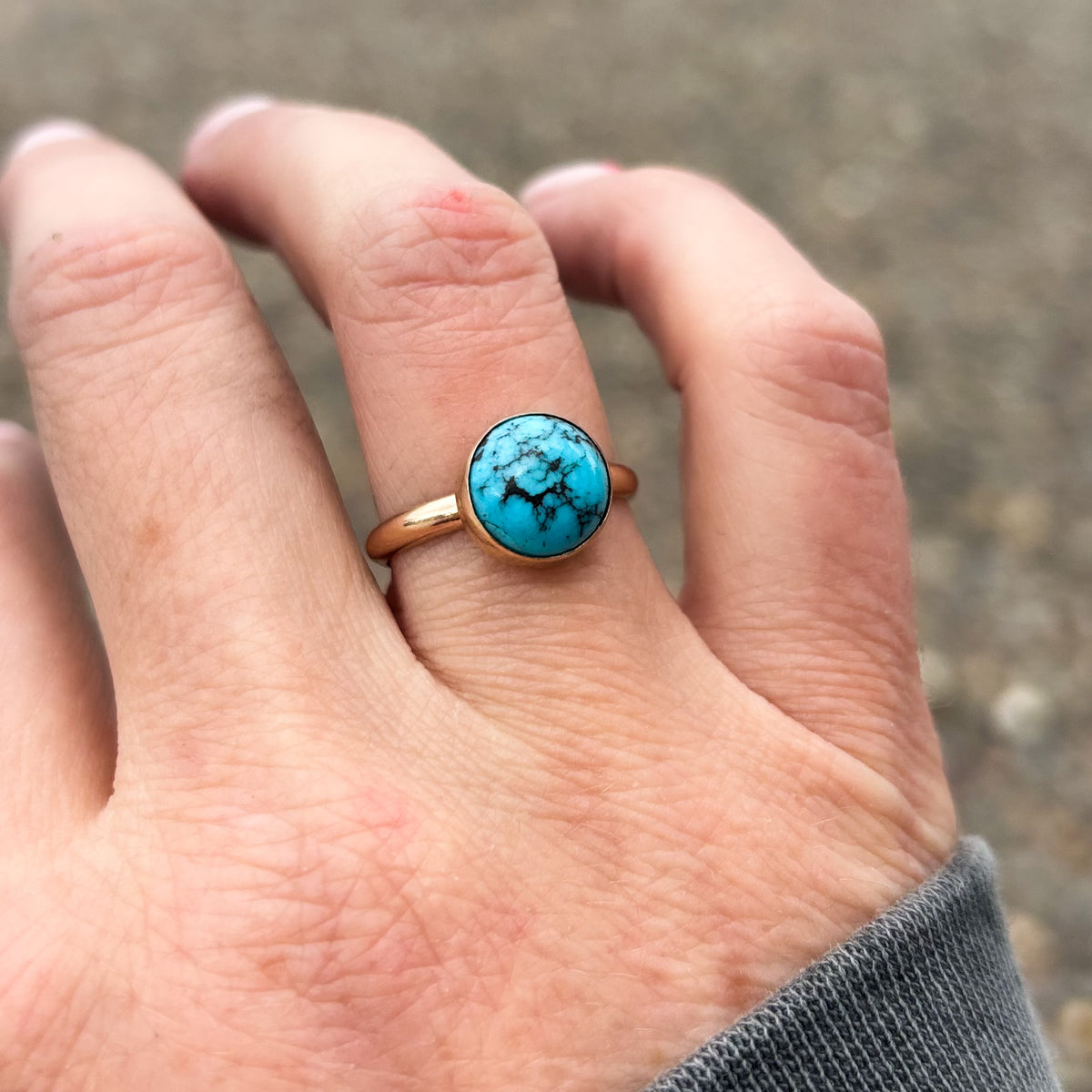 Gold Fill Turquoise Ring, size 7