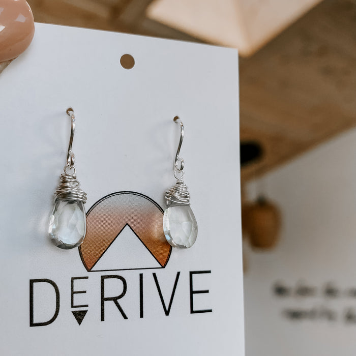 Mini Green Amethyst Drop Earrings