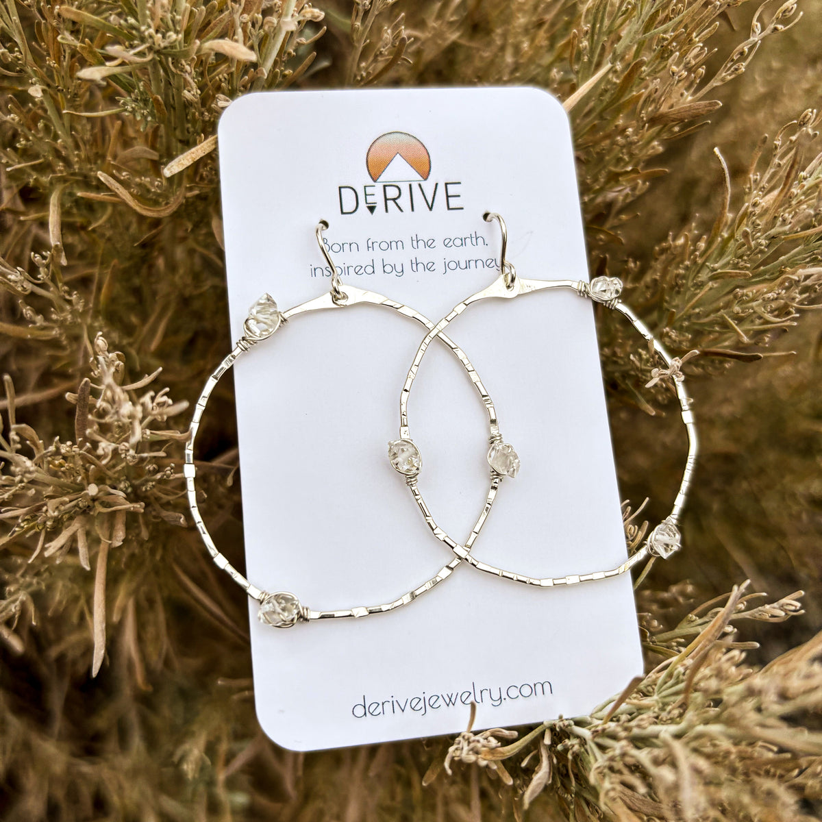 Stargazer Herkimer Diamond Hoop Earrings