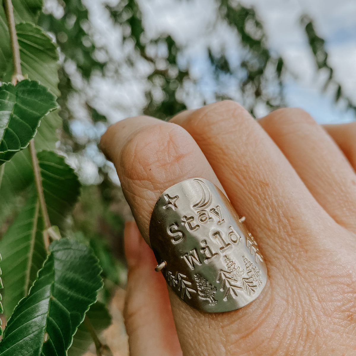 Custom Stamped Shield Ring