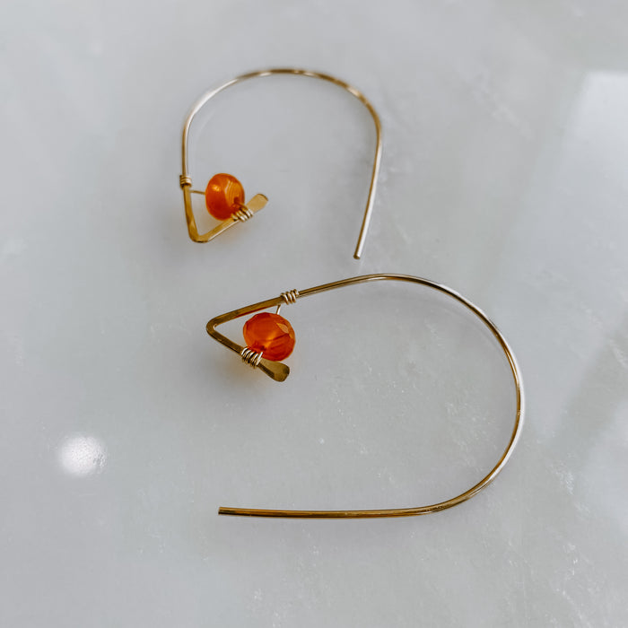 Carnelian Ear Threaders