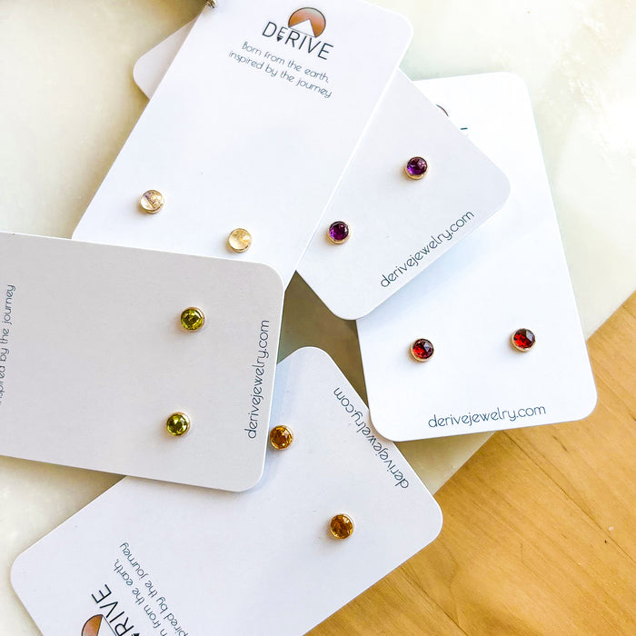 Gemstone Stud Earrings
