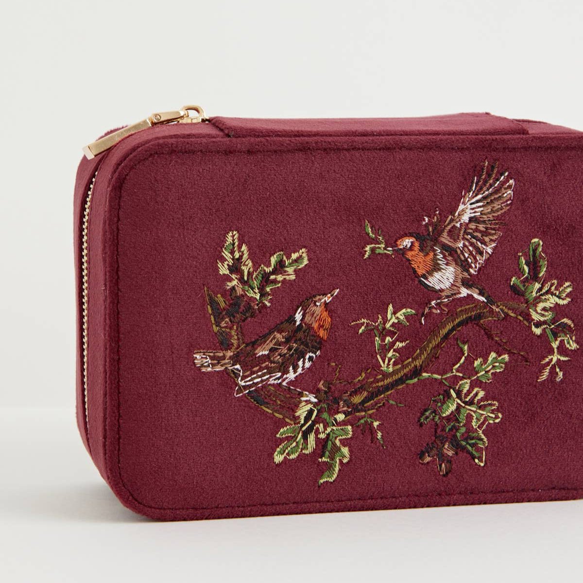 Embroidered Velvet Jewelry Box