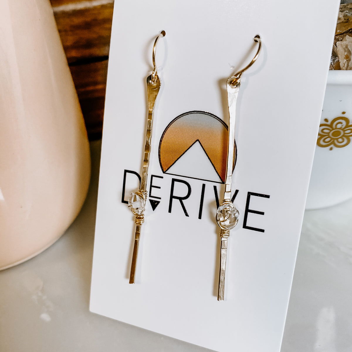 Sticks and Stones - Herkimer Diamond Stick Earrings