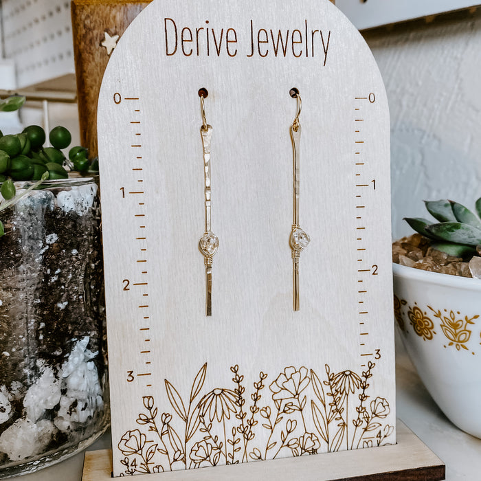 Sticks and Stones - Herkimer Diamond Stick Earrings