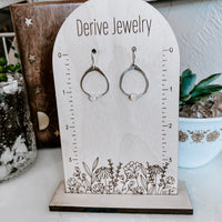 Mini Herkimer Diamond Organic Shape Hoop Earrings