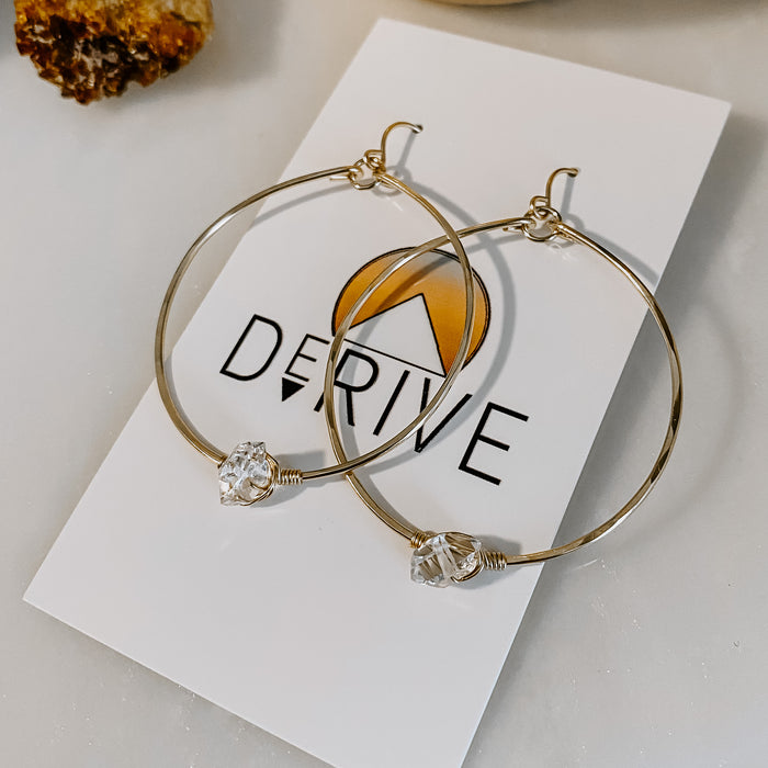 Herkimer Diamond Hoop Earrings